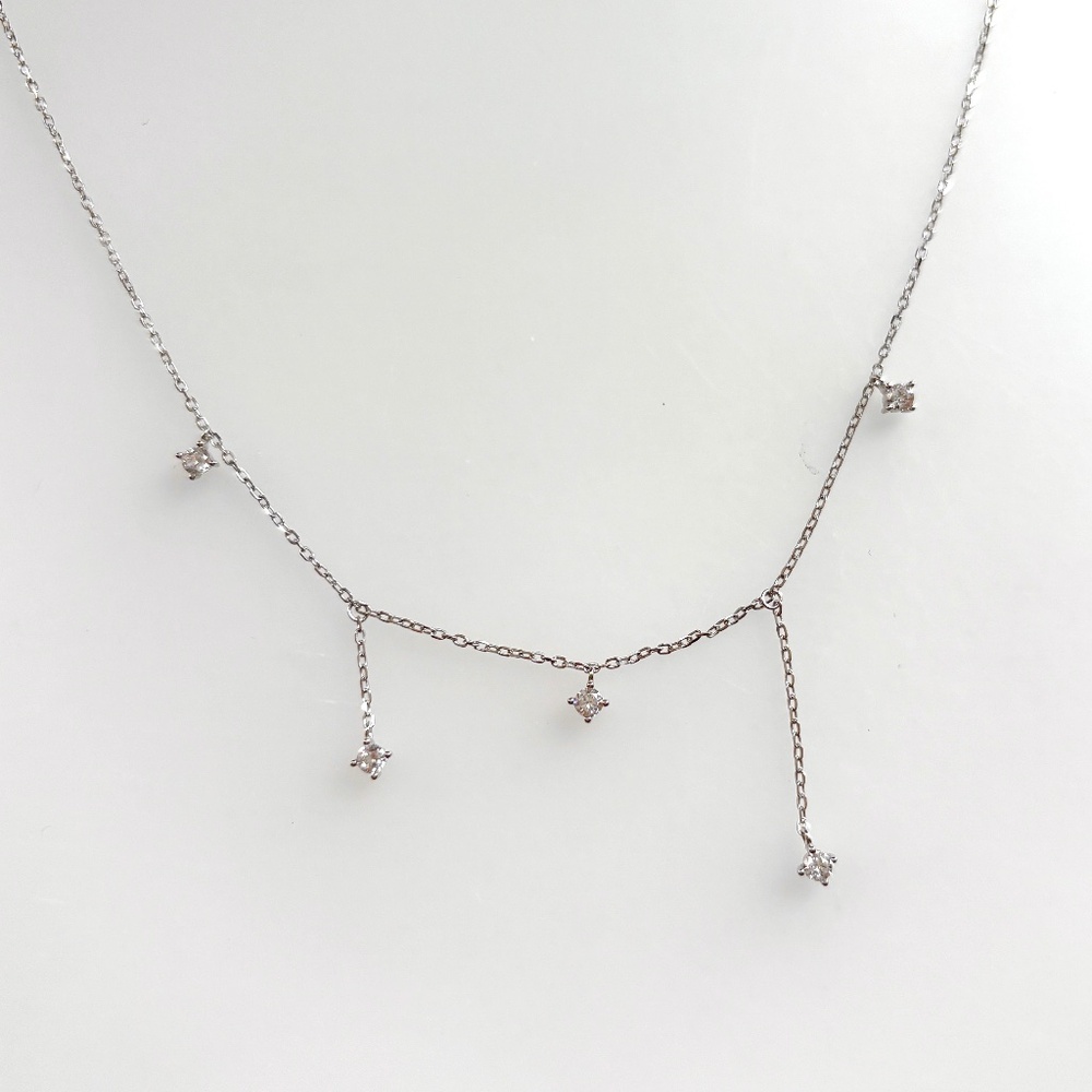 Scattered stars S925 sterling silver necklace